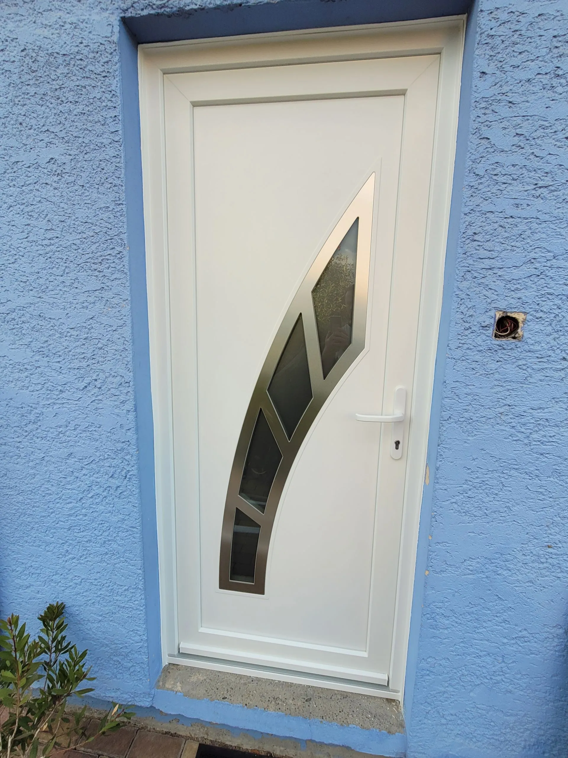 Porte d'entrée design verre vague